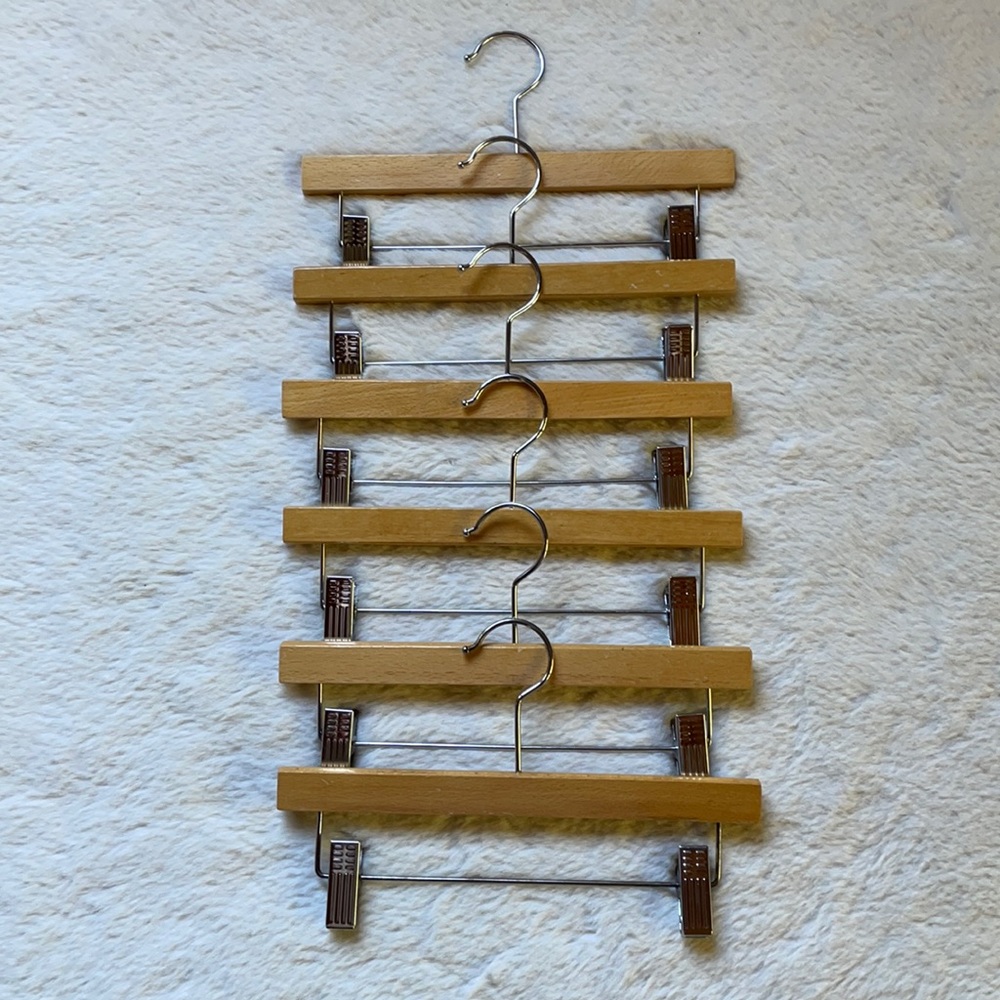 6 Children’s Size Wooden Clip Hangers